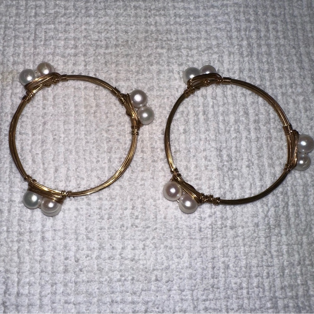 Chunky Gold Wire Wrap Bangle Stackable Bracelets … - image 5